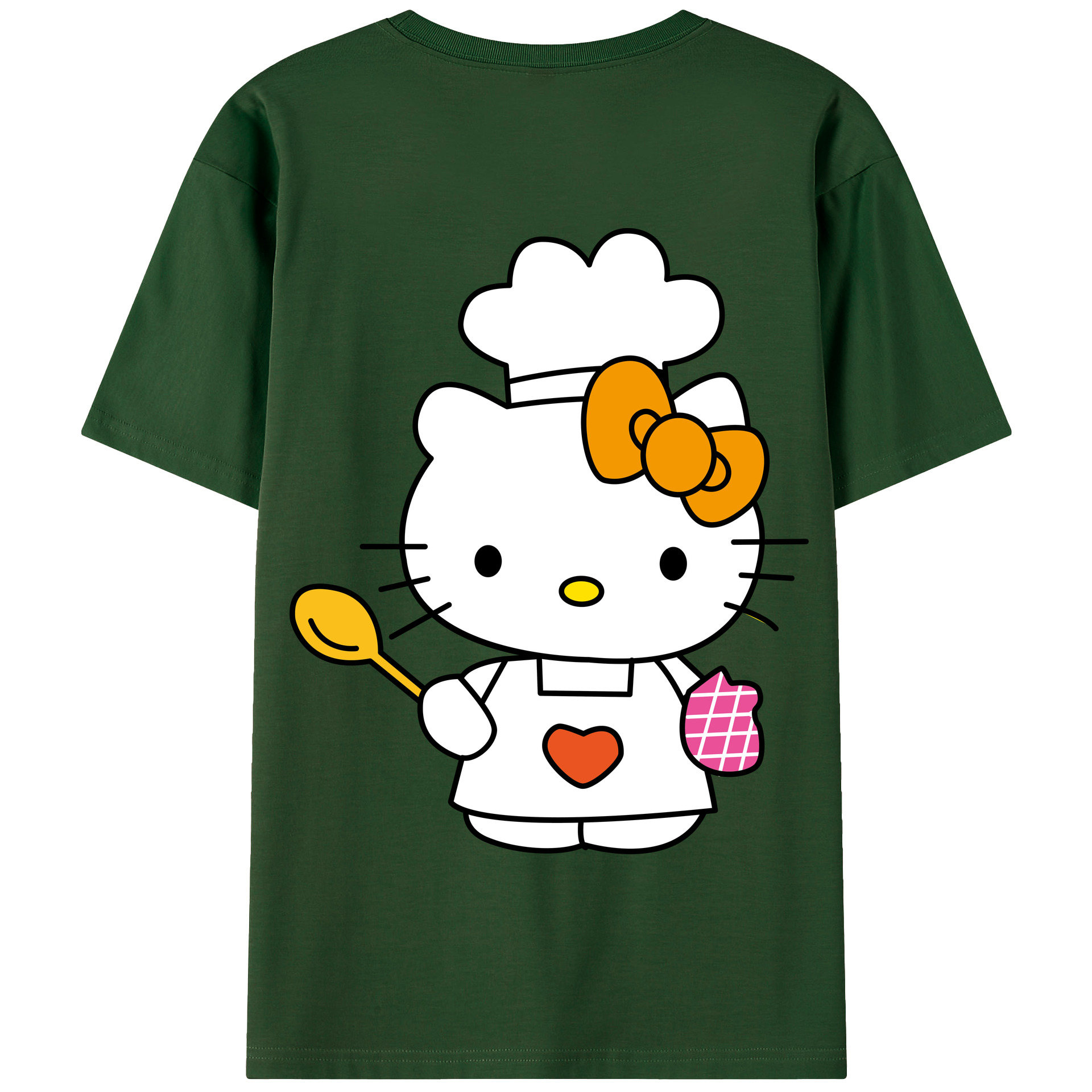 （画像用） Hello Kitty ハローキティ 綿100％半袖Tシャツ（背面プリント）